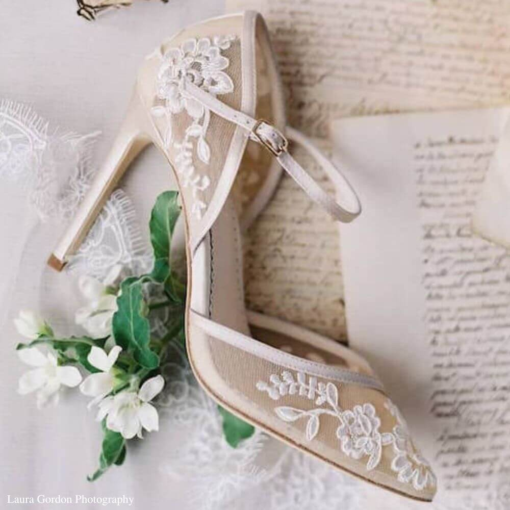 Nude Lace Wedding Shoes 