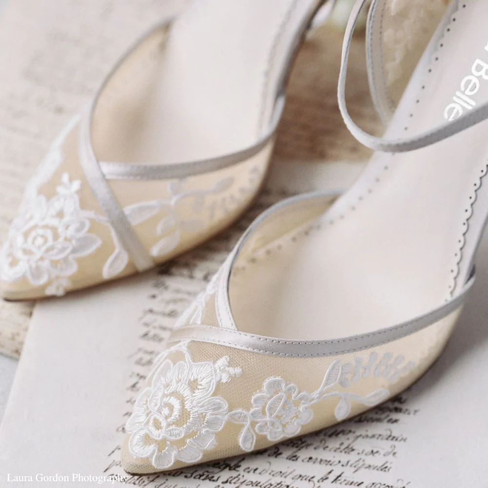 Nude Lace Wedding Shoes 