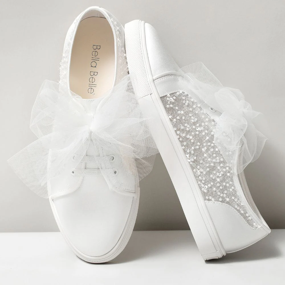 Tulle Bow Bridal Sneakers